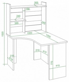 Стол компьютерный Домино Lite СКЛ-Угл120+НКЛ-100 в Камышлове - kamyshlov.mebel24.online | фото 2