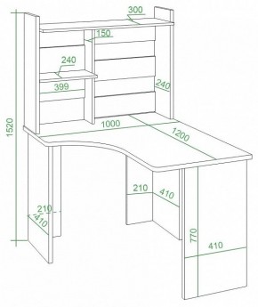Стол компьютерный Домино Lite СКЛ-Угл120+НКЛ-100 в Камышлове - kamyshlov.mebel24.online | фото 2