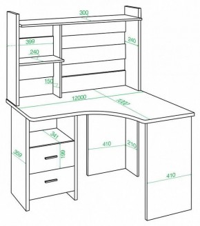 Стол компьютерный Домино Lite СКЛ-Угл120+НКЛХ-120 в Камышлове - kamyshlov.mebel24.online | фото 2