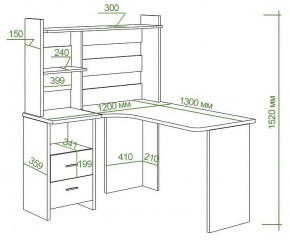 Стол компьютерный Домино Lite СКЛ-Угл130+НКЛ-120 в Камышлове - kamyshlov.mebel24.online | фото 2