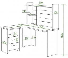 Стол компьютерный Домино Lite СКЛ-Угл130+НКЛ-130 в Камышлове - kamyshlov.mebel24.online | фото 2