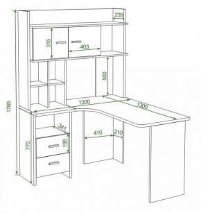 Стол компьютерный Домино Lite СКЛ-Угл130+НКЛХ-120 в Камышлове - kamyshlov.mebel24.online | фото 2