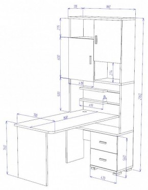 Стол компьютерный Домино СР-720/160 в Камышлове - kamyshlov.mebel24.online | фото 2