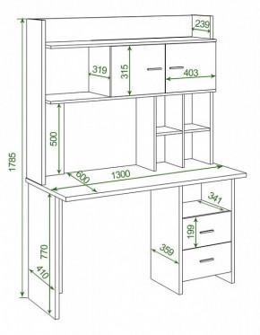 Стол компьютерный Нельсон Lite СКЛ-Прям130+НКЛХ-130 в Камышлове - kamyshlov.mebel24.online | фото 2