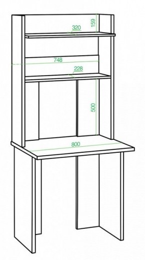 Стол компьютерный Нельсон Lite СКЛ-Прям80+НКЛХ 80 в Камышлове - kamyshlov.mebel24.online | фото 2