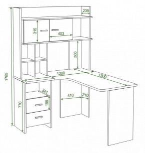 Стол компьютерный Нельсон Lite СКЛ-Угл130+НКЛХ-120 в Камышлове - kamyshlov.mebel24.online | фото 2