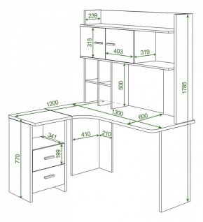 Стол компьютерный Нельсон Lite СКЛ-Угл130+НКЛХ-130 в Камышлове - kamyshlov.mebel24.online | фото 2