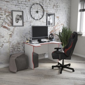 Стол компьютерный ВАРДИГ K2 100x82, белый/красный в Камышлове - kamyshlov.mebel24.online | фото 4