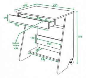 Стол письменный Домино Нельсон СК-7 в Камышлове - kamyshlov.mebel24.online | фото 2