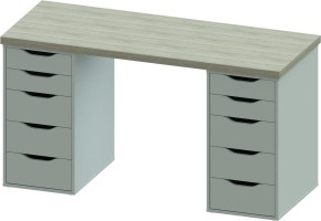 Стол письменный Ингар 2/55 140x75x55, дуб беленый/белый в Камышлове - kamyshlov.mebel24.online | фото 2