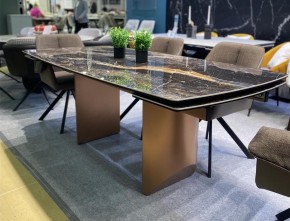 Стол ПУАНТО 200 TITANIUM LAWA NERO, керамика / МЕДЬ каркас М-City в Камышлове - kamyshlov.mebel24.online | фото 2