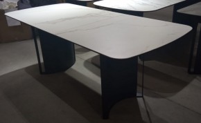Стол RASMUS 160 TL-45 Белый мрамор, испанская керамика / черный каркас, ®DISAUR в Камышлове - kamyshlov.mebel24.online | фото 2