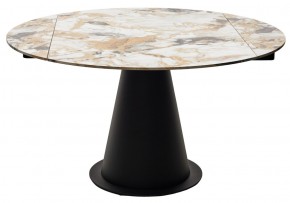Стол TERAMO 135 GLOSS GRAND JADE SOLID CERAMIC, керамика, поворотн.механизм / Черный каркас, ®DISAUR в Камышлове - kamyshlov.mebel24.online | фото