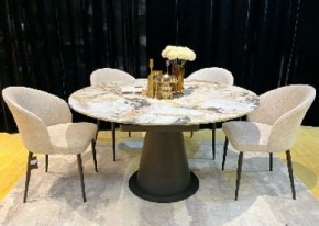 Стол TERAMO 135 GLOSS GRAND JADE SOLID CERAMIC, керамика, поворотн.механизм / Черный каркас, ®DISAUR в Камышлове - kamyshlov.mebel24.online | фото 2