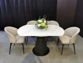 Стол TERAMO 135 GLOSS GRAND JADE SOLID CERAMIC, керамика, поворотн.механизм / Черный каркас, ®DISAUR в Камышлове - kamyshlov.mebel24.online | фото 3