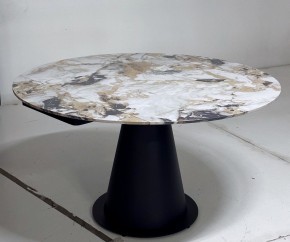 Стол TERAMO 135 GLOSS GRAND JADE SOLID CERAMIC, керамика, поворотн.механизм / Черный каркас, ®DISAUR в Камышлове - kamyshlov.mebel24.online | фото 5