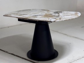 Стол TERAMO 135 GLOSS GRAND JADE SOLID CERAMIC, керамика, поворотн.механизм / Черный каркас, ®DISAUR в Камышлове - kamyshlov.mebel24.online | фото 9