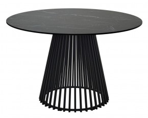 Стол TERNI 120 MATT BLACK MARBLE SOLID CERAMIC Черный мрамор матовый, керамика /Черн.каркас, ®DISAUR в Камышлове - kamyshlov.mebel24.online | фото
