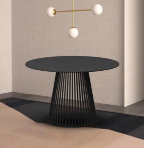 Стол TERNI 120 MATT BLACK MARBLE SOLID CERAMIC Черный мрамор матовый, керамика /Черн.каркас, ®DISAUR в Камышлове - kamyshlov.mebel24.online | фото 2