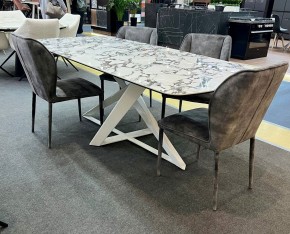 Стол VICENZA 220 BULGARI WHITE, керамика / белый, ®DISAUR в Камышлове - kamyshlov.mebel24.online | фото 2