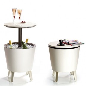 Столик-холодильник COOL BAR крем-шоколад в Камышлове - kamyshlov.mebel24.online | фото 1