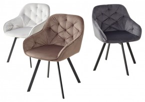 Стул GALE 360 град. поворот. BLUVEL-03 LIGHT GREY, велюр/ черный каркас, М-City в Камышлове - kamyshlov.mebel24.online | фото 2