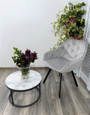 Стул GALE 360 град. поворот. BLUVEL-03 LIGHT GREY, велюр/ черный каркас, М-City в Камышлове - kamyshlov.mebel24.online | фото 6