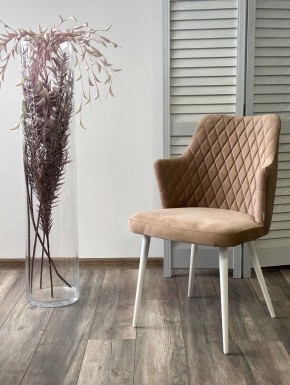 Стул HERMAN 360 град. БЕЖЕВЫЙ #5, велюр / белый каркас М-City в Камышлове - kamyshlov.mebel24.online | фото 2