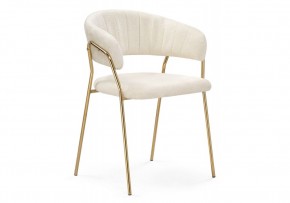 Стул на металлокаркасе Kamelia 1 white fabric / gold в Камышлове - kamyshlov.mebel24.online | фото