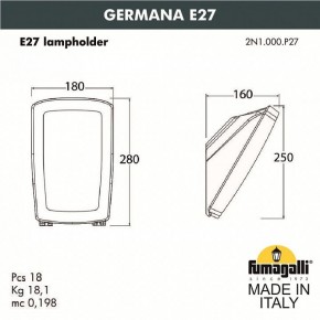 Светильник на штанге Fumagalli Germana 2N1.000.000.AYF1R в Камышлове - kamyshlov.mebel24.online | фото 3