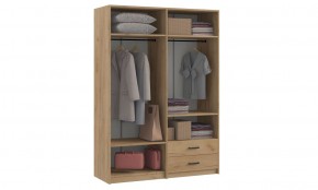 СВЕТЛАНА LOFT Шкаф 4 двери с зеркалом (дуб золотой) в Камышлове - kamyshlov.mebel24.online | фото 3