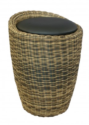 Табурет с местом для хранения LM-1100Rattan, чёрный в Камышлове - kamyshlov.mebel24.online | фото