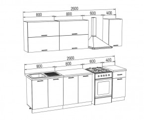 ТЕХНО-3 Кухонный гарнитур 2,0 м Компоновка №2 в Камышлове - kamyshlov.mebel24.online | фото