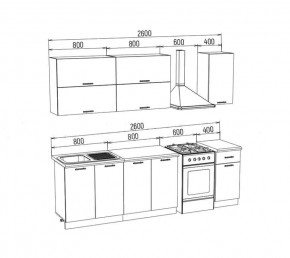 ТЕХНО Кухонный гарнитур 2,0 м Компоновка №2 в Камышлове - kamyshlov.mebel24.online | фото 10