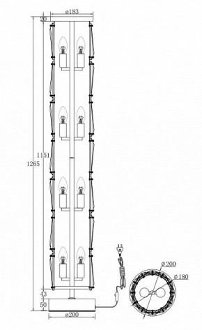 Торшер Maytoni Puntes MOD043FL-08G в Камышлове - kamyshlov.mebel24.online | фото 3