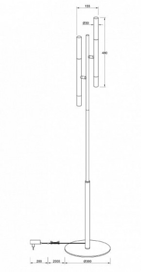 Торшер Maytoni Vigo MOD070FL-02B в Камышлове - kamyshlov.mebel24.online | фото 3