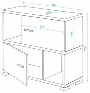 Тумба комбинированная Домино СБ-30/2 в Камышлове - kamyshlov.mebel24.online | фото 2