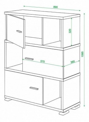 Тумба комбинированная Домино СБ-30/3 в Камышлове - kamyshlov.mebel24.online | фото 3