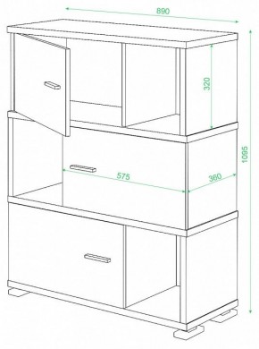 Тумба комбинированная Домино СБ-30/3 в Камышлове - kamyshlov.mebel24.online | фото 2