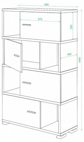 Тумба комбинированная Домино СБ-30/4 в Камышлове - kamyshlov.mebel24.online | фото 2