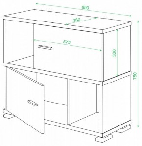 Тумба комбинированная СБ-30/2 в Камышлове - kamyshlov.mebel24.online | фото 2