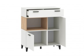Тумба НМ 013.80 "Bergen" (Белый/Дуб бунратти) в Камышлове - kamyshlov.mebel24.online | фото 2