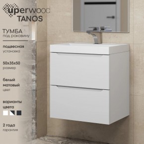 Тумба под раковину Uperwood Tanos 50 см, подвесная, белая матовая в Камышлове - kamyshlov.mebel24.online | фото 6