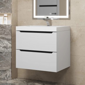 Тумба под раковину Uperwood Tanos 60 см, подвесная, белая/графит в Камышлове - kamyshlov.mebel24.online | фото