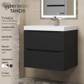 Тумба под раковину Uperwood Tanos 60 см, подвесная, черная матовая в Камышлове - kamyshlov.mebel24.online | фото 3