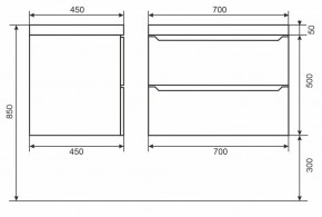 Тумба под раковину Uperwood Tanos 70 см, подвесная, черная матовая в Камышлове - kamyshlov.mebel24.online | фото 6