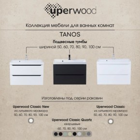 Тумба под раковину Uperwood Tanos 80 см, подвесная, белая/графит в Камышлове - kamyshlov.mebel24.online | фото 12