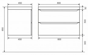 Тумба под раковину Uperwood Tanos 80 см, подвесная, черная матовая в Камышлове - kamyshlov.mebel24.online | фото 6