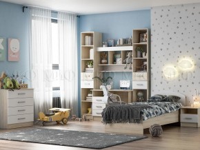 МАРТИНА Тумба прикроватная (Белый глянец/дуб сонома) в Камышлове - kamyshlov.mebel24.online | фото 3