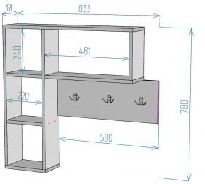 Вешалка настенная для одежды V28 в Камышлове - kamyshlov.mebel24.online | фото 2